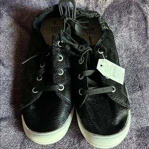 Time & Tru - Memory Foam Slip On Sneakers - Black Sparkle/Shine